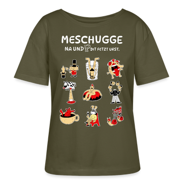 Berlin Shirt-MESCHUGGE-Rundhals Frauen Bio-T-Shirt - Khaki