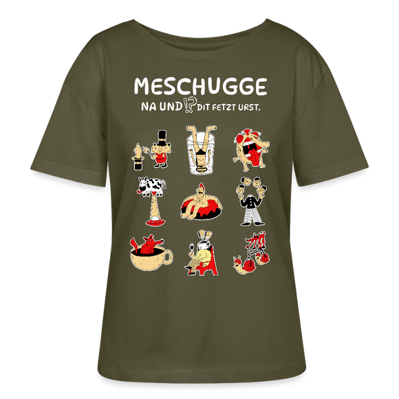 Berlin Shirt-MESCHUGGE-Rundhals Frauen Bio-T-Shirt - Khaki