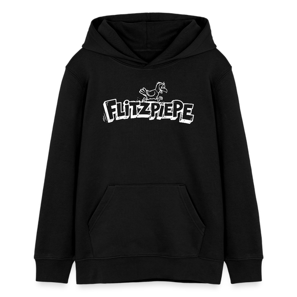 FLITZPIEPE-Teenager Bio-Hoodie - Schwarz