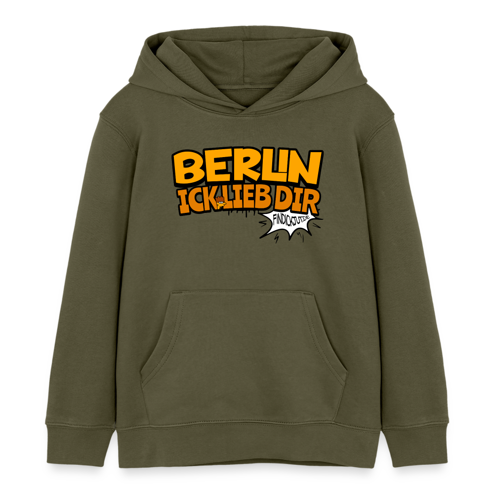 BERLIN ICK LIEB DIR - Kinder Bio-Hoodie - Khaki