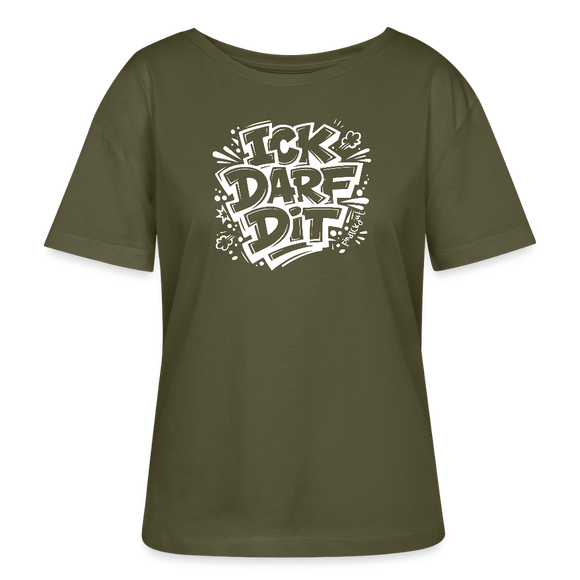 Berlin Shirt-ICK DARF DIT-Rundhals Frauen Bio-T-Shirt - Khaki
