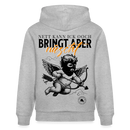 NETT KANN ICK-Unisex Bio-Hoodie-BACKPRINT - Grau meliert