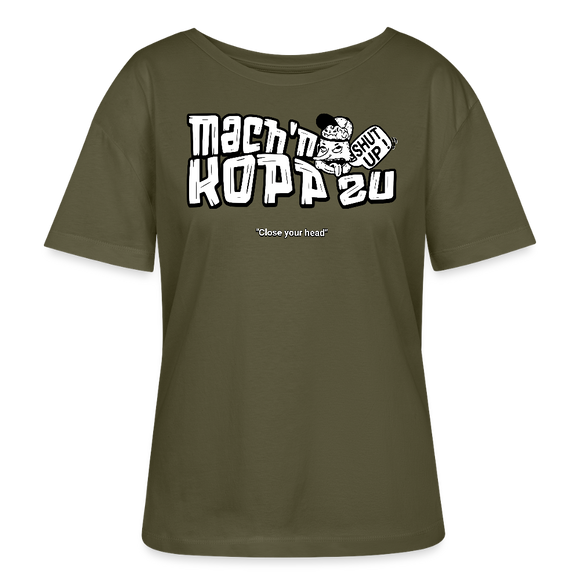 MACH N KOPP ZU-Rundhals Frauen Bio-T-Shirt - Khaki
