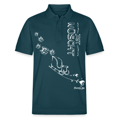 Weihnachten in Berlin2025-JIBT NÜSCHT-Unisex Bio-Poloshirt - Dunkles Petrol