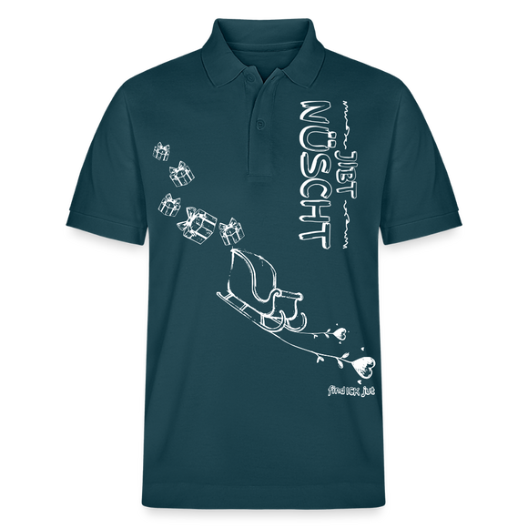 Weihnachten in Berlin2025-JIBT NÜSCHT-Unisex Bio-Poloshirt - Dunkles Petrol