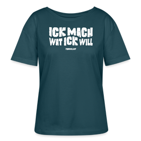 ICK MACH WAT ICK WILL-Rundhals Frauen Bio-T-Shirt - Dunkles Petrol