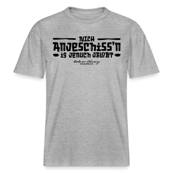 Berliner Spuch-Berliner Lob-NICH ANJESCHISSN-RELAXED FIT Unisex Organic T-Shirt - Grau meliert