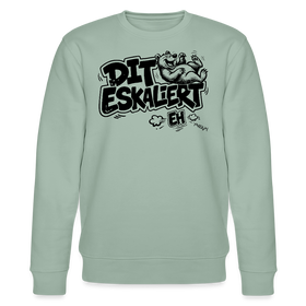 DIT ESKALIERT EH-Unisex Bio-Sweatshirt mit Berliner Schnauze - Helles Graugrün