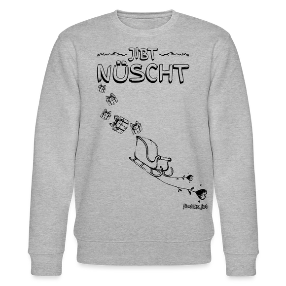 Weihnachten in Berlin25-JIBT NÜSCHT-Unisex Bio-Sweatshirt - Grau meliert