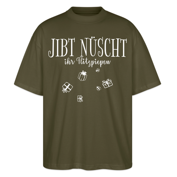 Weihnachten in Berlin-JIBT NÜSCHT - Unisex Oversize Bio-T-Shirt - Khaki
