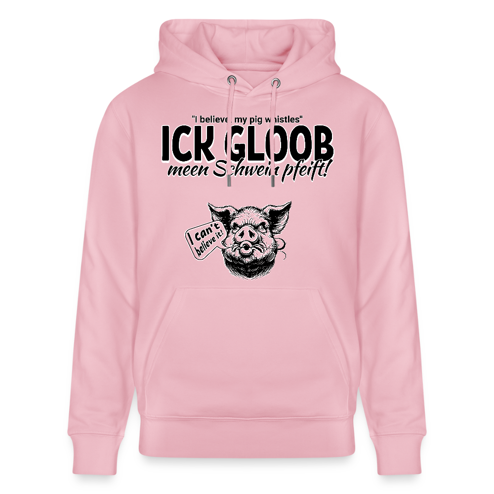 ICK GLOB, MEEN SCHWEIN PFEIFT!-Unisex Bio-Hoodie - Hellrosa