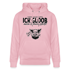 ICK GLOB, MEEN SCHWEIN PFEIFT!-Unisex Bio-Hoodie - Hellrosa