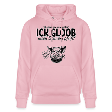 ICK GLOB, MEEN SCHWEIN PFEIFT!-Unisex Bio-Hoodie - Hellrosa
