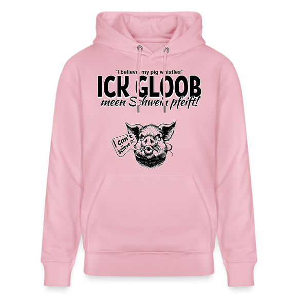 ICK GLOB, MEEN SCHWEIN PFEIFT!-Unisex Bio-Hoodie - Hellrosa