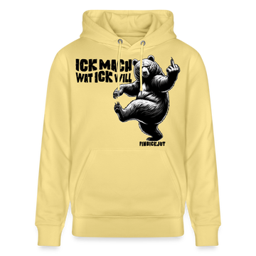 ICK MACH WAT ICK WILL-Unisex Bio-Hoodie IV - Gelb Viva 