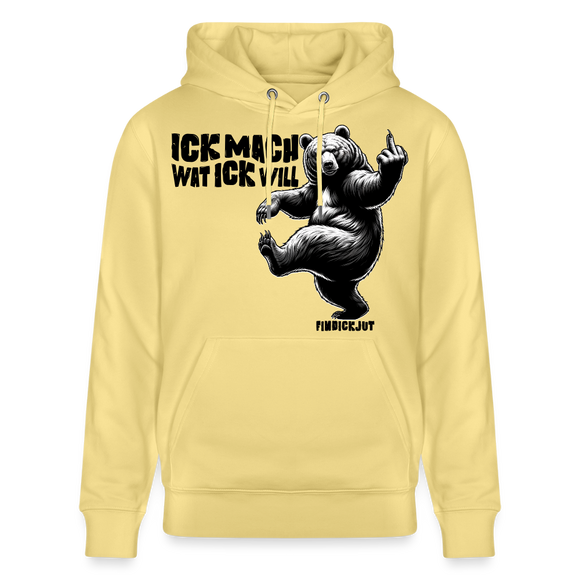 ICK MACH WAT ICK WILL-Unisex Bio-Hoodie IV - Gelb Viva 