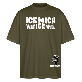 ICK MACH WAT ICK WILL-Oversized Unisex Bio T-Shirt - Khaki