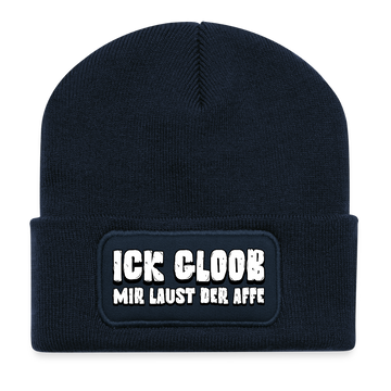 Berliner Spruch-ICK GLOOB MIR LAUST DER AFFE-Beanie - French Navy