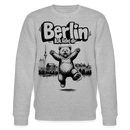 Berlin Souvenir 2026 Motiv auf Unisex Sweatshirt: „Berlin ick liebe dir“ über dem Berliner Bär- Im Hintergrund eine Skyline von Berlin (inkl. Fernsehturm und Spree)