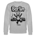 Berlin Souvenir 2026 Motiv auf Unisex Sweatshirt: „Berlin ick liebe dir“ über dem Berliner Bär- Im Hintergrund eine Skyline von Berlin (inkl. Fernsehturm und Spree)