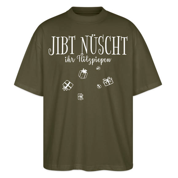 Weihnachten in Berlin-JIBT NÜSCHT - Unisex Oversize Bio-T-Shirt - Khaki