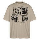 Berlin Souvenir-DIT IS SO!-Oversized Unisex Bio T-Shirt mit Berliner Bär - Steingrau