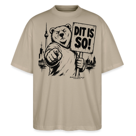 Berlin Souvenir-DIT IS SO!-Oversized Unisex Bio T-Shirt mit Berliner Bär - Steingrau