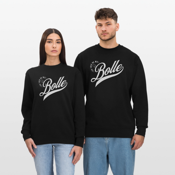 ICK FREU MA WIE BOLLE-Unisex Bio-Sweatshirt - Schwarz