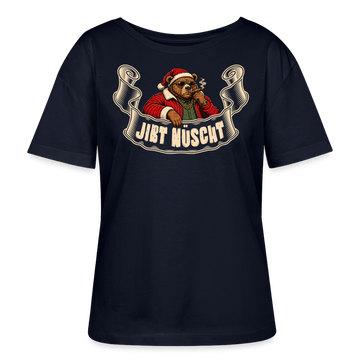 JIBT NÜSCHT-Anti-Geschenke-Rundhals Frauen Bio-T-Shirt - Navy