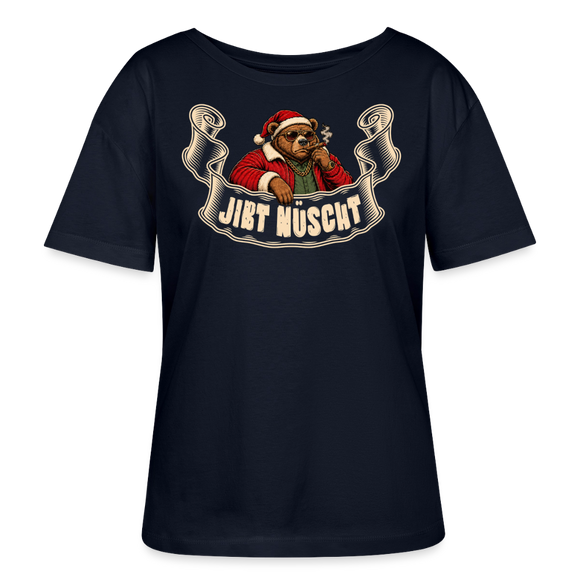 JIBT NÜSCHT-Anti-Geschenke-Rundhals Frauen Bio-T-Shirt - Navy
