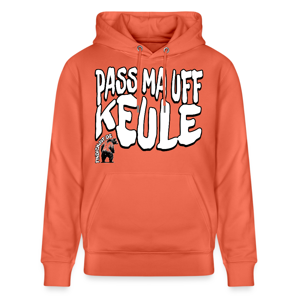 PASS MA UFF KEULE-Unisex Bio-Hoodie II - Hellrot