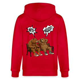 Berliner Bär mit Berliner Schnauze-WATN? NÜSCHT!-Unisex Bio-Kapuzenjacke - Rot