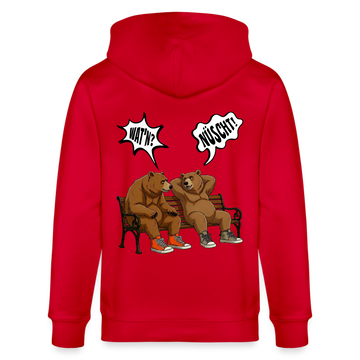 Berliner Bär mit Berliner Schnauze-WATN? NÜSCHT!-Unisex Bio-Kapuzenjacke - Rot