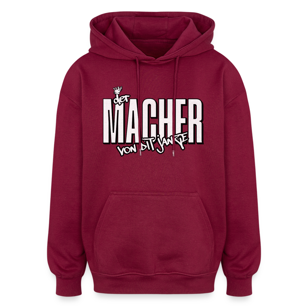 DER MACHER VON DIT JANZE - Oversized Unisex Hoodie - Burgunderrot