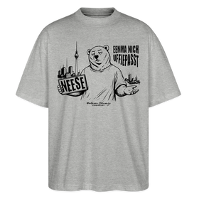 Berlin Souvenir mit Spruch-NEESE-Oversized Unisex Bio T-Shirt - Grau meliert