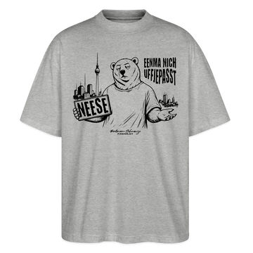 Berlin Souvenir mit Spruch-NEESE-Oversized Unisex Bio T-Shirt - Grau meliert