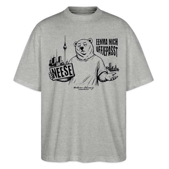 Berlin Souvenir mit Spruch-NEESE-Oversized Unisex Bio T-Shirt - Grau meliert
