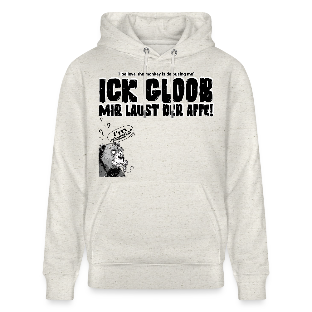ICK GLOOB, MIR LAUST DER AFFE-Unisex Bio-Hoodie - Beige meliert