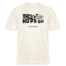 Der echt Berliner Spruch 'MACH N KOPP ZU' -Brustprint-Relaxed Fit Unisex Bio-T-Shirt - Naturweiß 