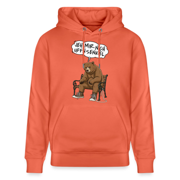 Berliner Bär mit Berliner Schnauze-JEH MIR NICH UFFN SENKEL-Unisex Bio-Hoodie - Hellrot