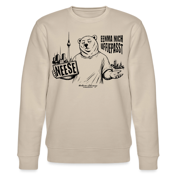 Berlin Souvenir mit Berliner Schnauze-NEESE-Unisex Bio-Sweatshirt - Beige