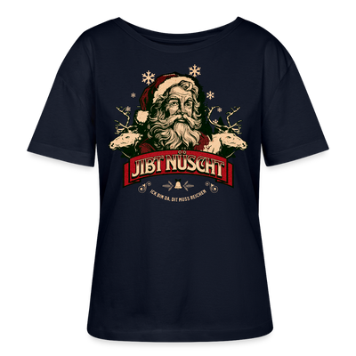 JIBT NÜSCHT zu Weihnachten-Rundhals Frauen Bio-T-Shirt - Navy