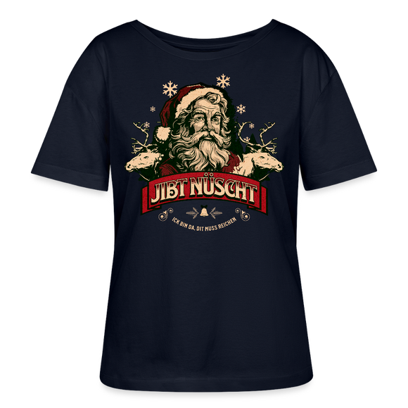 JIBT NÜSCHT zu Weihnachten-Rundhals Frauen Bio-T-Shirt - Navy