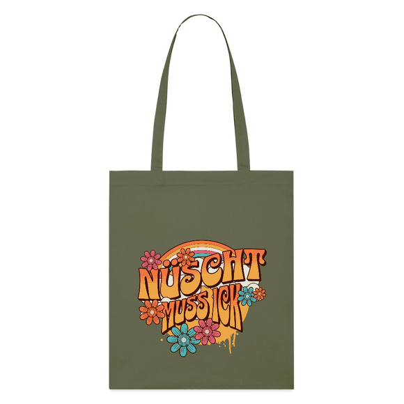 BERLINER RETRO-NÜSCHT MUSS ICK-Bio-Stoffbeutel - Khaki