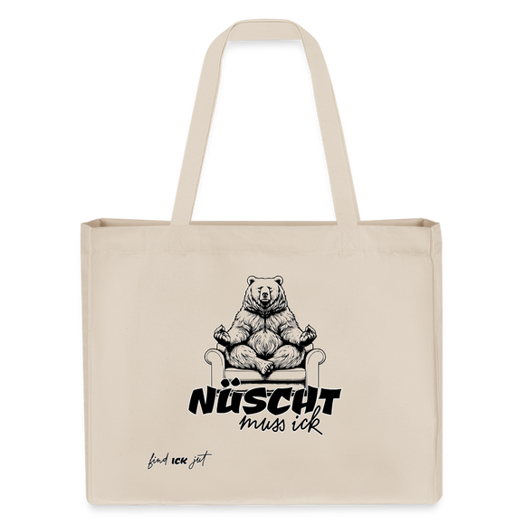 NÜSCHT MUSS ICK-Einkaufstasche - Naturweiß