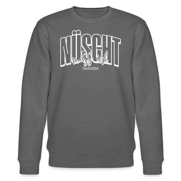 NÜSCHT 2025-Unisex Bio-Sweatshirt mit Berliner Schnauze - Anthrazit