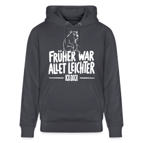 Berliner Spruch-FRÜHER WAR ALLET LEICHTERUnisex Bio-Hoodie - Indigoblau