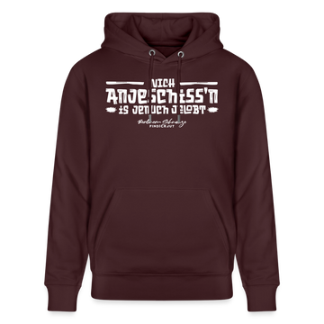 Berliner Spruch-NICH ANJESCHISSN-Unisex Bio-Hoodie mit Berliner Schnauze - Maroon