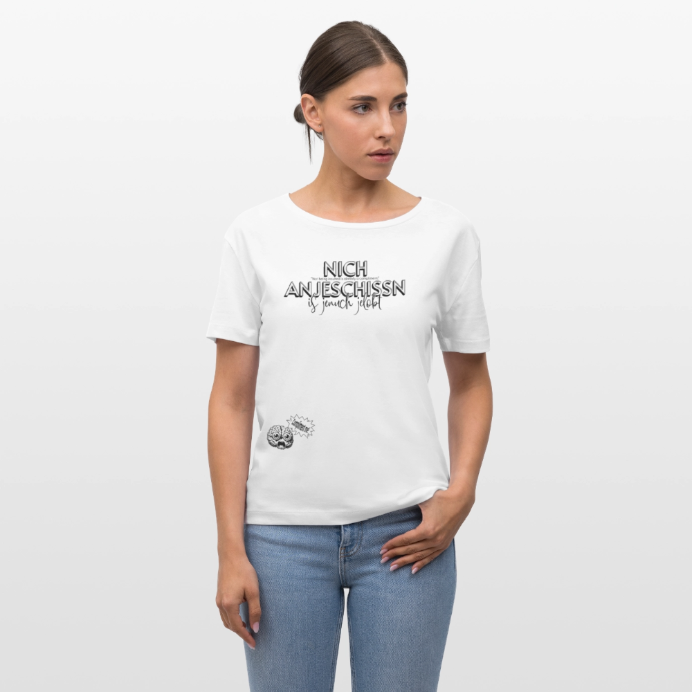 BERLINER EFFIZIENZ 'Dit Lob'-Relaxed Rundhals Frauen Bio-T-Shirt - Weiß