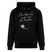 Unisex Bio-Hoodie mit Berliner Spruch in weisser Schreibschrift „Nachtigall, ick hör dir trapsen“ – gerader Schnitt, doppelt gefütterte Kapuze, Kängurutasche, 350 g/m², 100% Bio-Baumwolle. - Schwarz